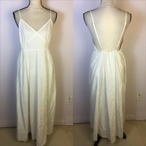 Asos Design Cami Maxi Denim Dress Size 8 Womans White Jean Open Low Back Vtg Y2K - Picture 1 of 16